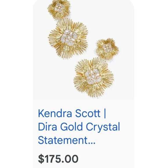 Kendra Scott Dira Gold Crystal Statement Earrings - Picture 9 of 9